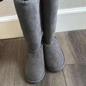 Gray Suede Boots